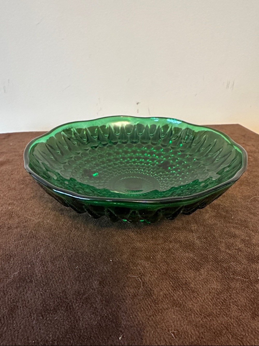 Anchor Hocking Emerald Green Bubble Bowl Candy Dish Depression Glass 6 3/8” - Picture 2 of 8